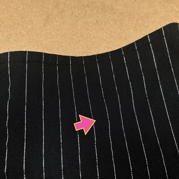 Vintage Lip Service Gangsta Pranksta Pinstripe Black Mini Skirt Medium Y2K Goth - Picture 11 of 15